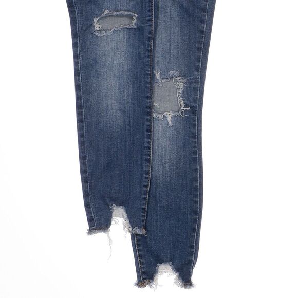 Maurices Super High Rise Jegging XS Womens Distress Button Fly Blue 25x25.5 - Picture 8 of 10
